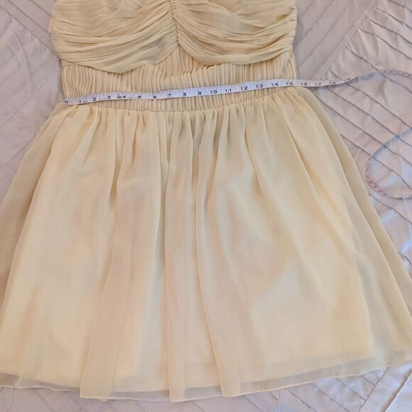 Lipsy London yellow strapless chiffon mini dress sz 12 nwt - Picture 6 of 6